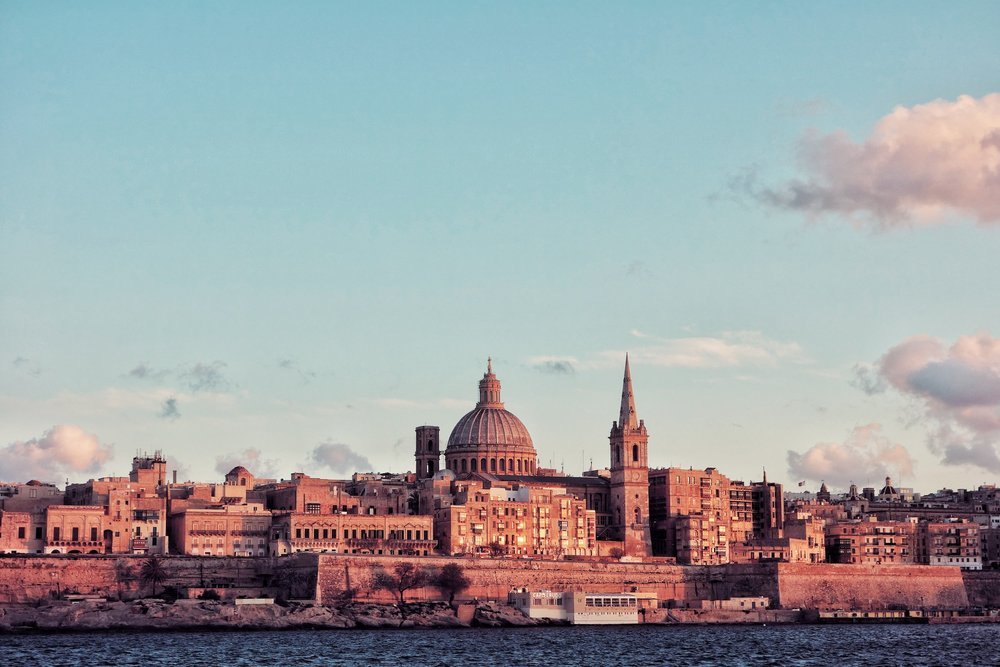 Skyline von Valletta vom Meer aus
