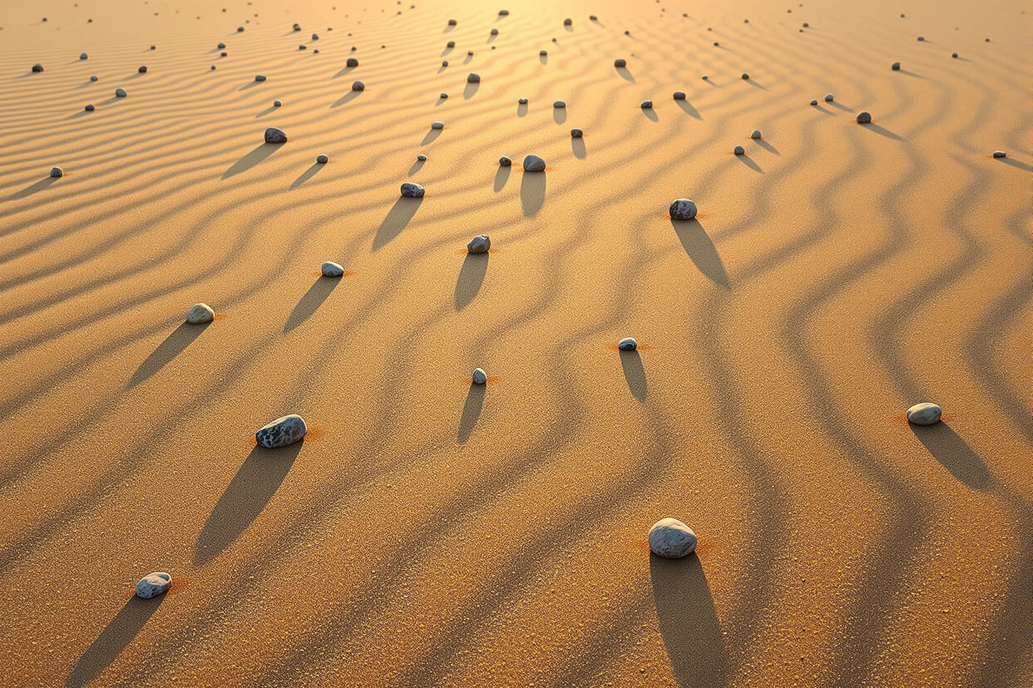 Lange Abendschatten auf Sand