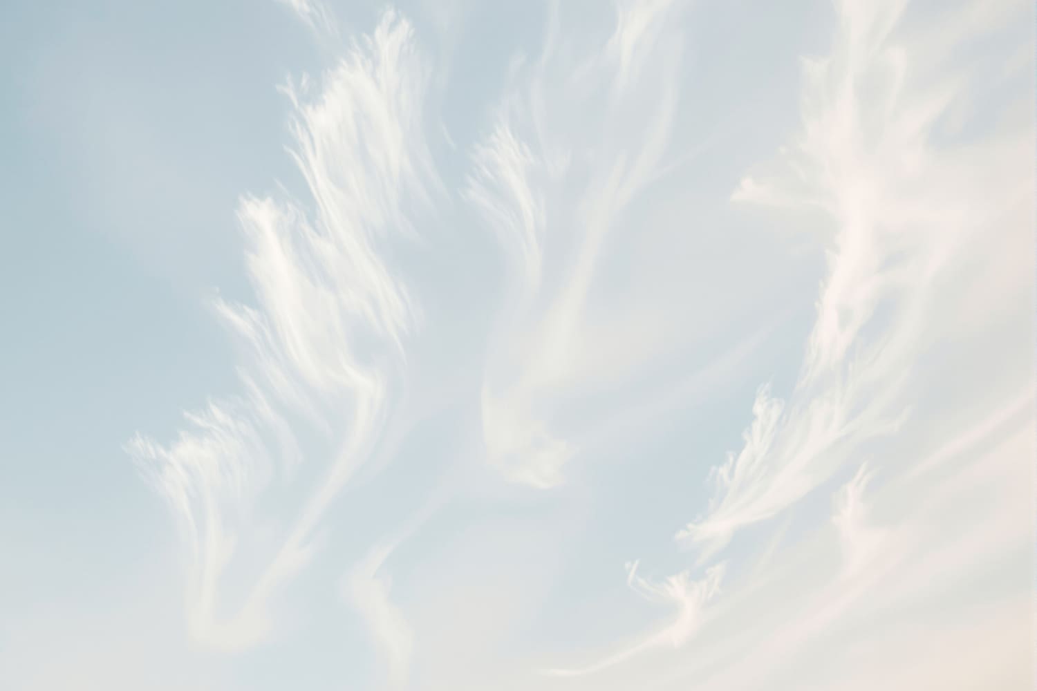 Hohe Wolkenfelder am blauen Himmel